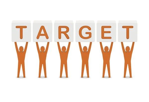 Men holding the word target. Concept 3D illustration. — Stock Photo, Image