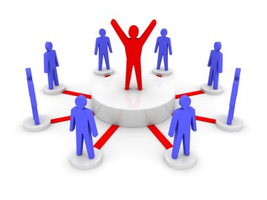 takım lideri. şirketin patronu. ekip çalışması. Konsept illüstrasyon