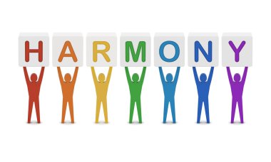 word harmony tutan adam. Konsept illüstrasyon.