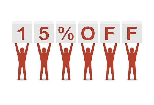 Discount. 15 percent off. Concept 3D illustration. — Stock Photo, Image