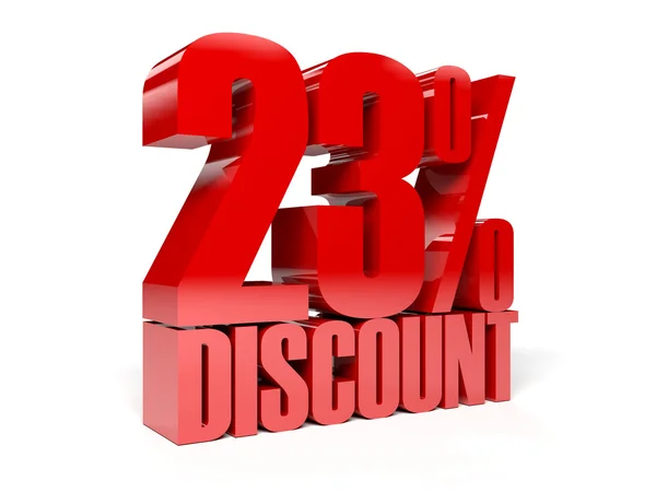 23 percent discount. Red shiny text. Concept 3D illustration. — Stock Photo, Image