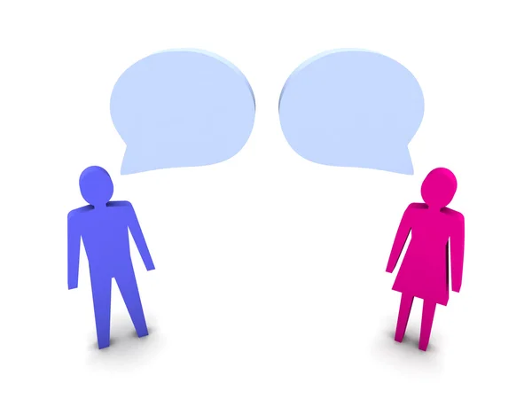 Man en vrouw dialoogvenster. concept 3d illustratie. — Stockfoto