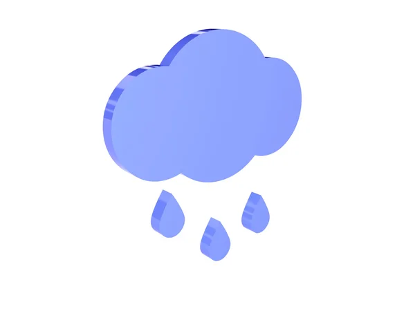 Regenachtige wolk pictogram op witte achtergrond. concept 3d illustratie. — Stockfoto