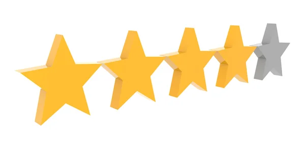 Four stars rating. Concept 3D illustration. — Stock Photo, Image