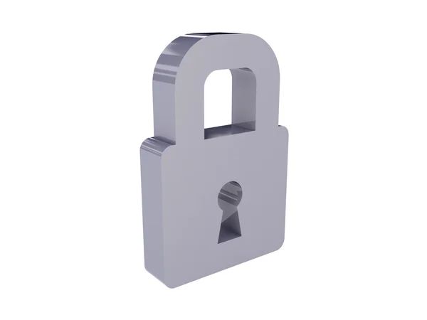 Lock icon over white background. Concept 3D illustration. — Stock Photo, Image