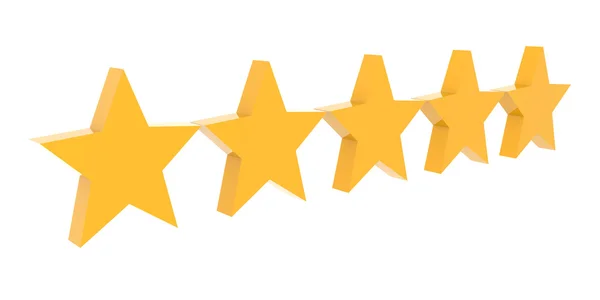 Bewertung: fünf Sterne. Konzept 3D Illustration. — Stockfoto
