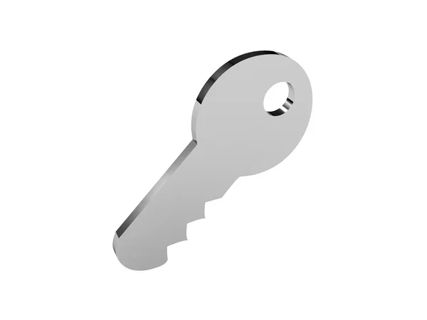 Key icon over white background. Concept 3D illustration. — Stock Photo, Image