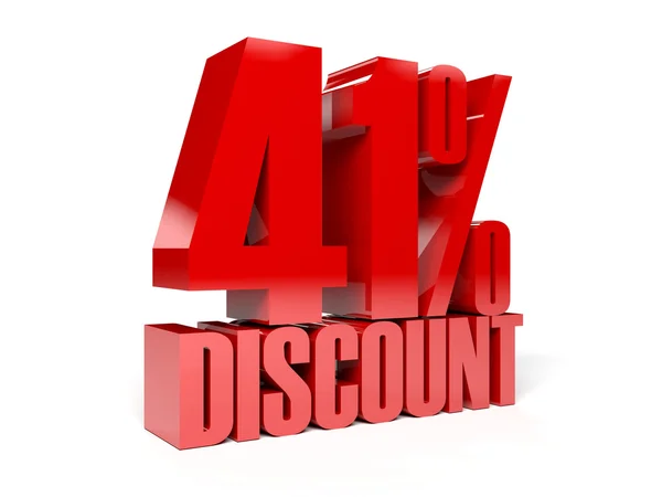 41 percent discount. Red shiny text. Concept 3D illustration. — Stock Photo, Image