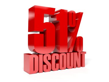 yüzde 51 indirim. kırmızı parlak metin. Konsept illüstrasyon.