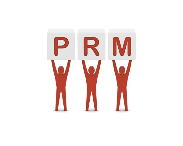 Uomini con la parola PRM.Partner Relationship Management. Concetto Illustrazione 3D . — Foto Stock