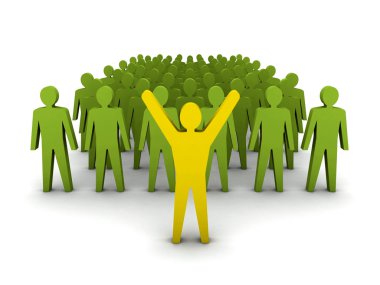 kalabalığa liderlik. Konsept illüstrasyon.