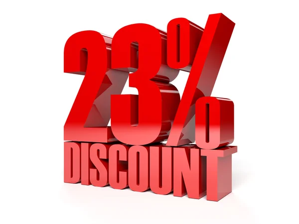 23 percent discount. Red shiny text. Concept 3D illustration. — Stock Photo, Image