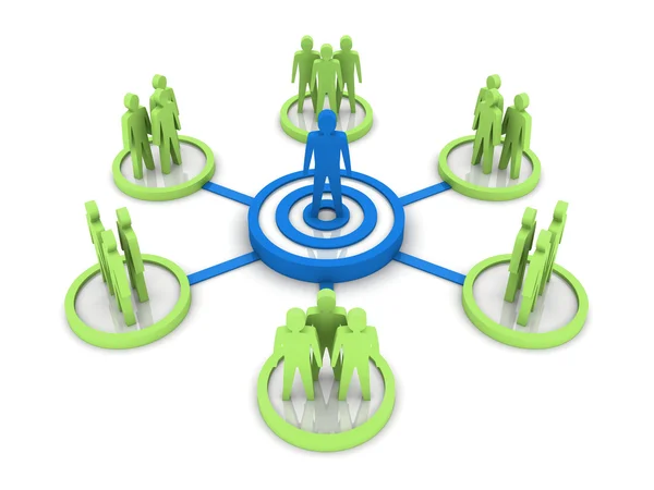 Business Network. Líder del grupo. Concepto Ilustración 3D . — Foto de Stock