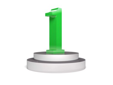 podyum üzerinde parlak 3d ilk yer. Konsept illüstrasyon.