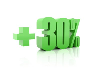 artı yüzde 30. Konsept illüstrasyon.