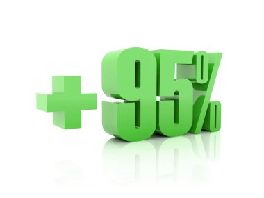 artı yüzde 95'i. Konsept illüstrasyon.