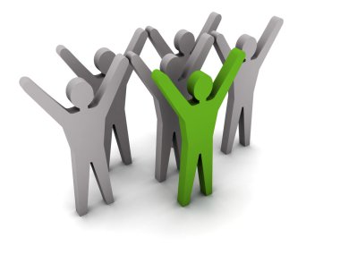 takımın başarısı. liderlik. Konsept illüstrasyon.