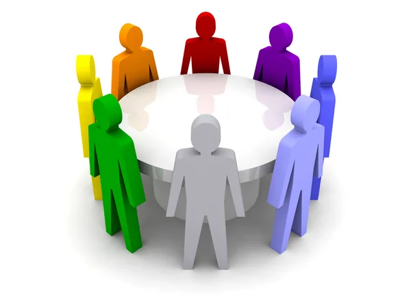 Conference of different people. Concept 3D illustration — Stock Photo, Image