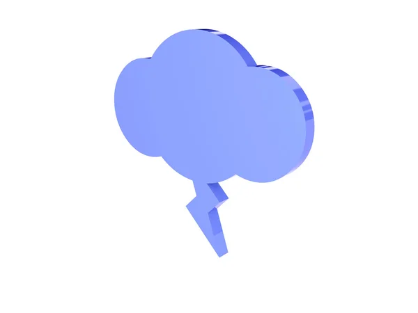 Icono de nube de iluminación sobre fondo blanco. Concepto Ilustración 3D . —  Fotos de Stock
