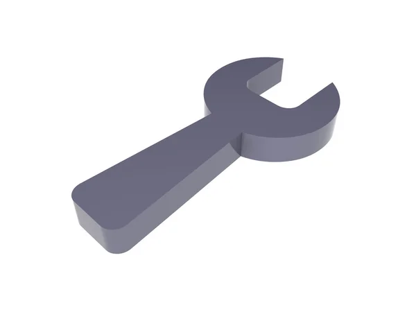 Schraubenschlüssel-Symbol über weißem Hintergrund. Konzept 3D Illustration. — Stockfoto