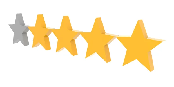 Four stars rating. Concept 3D illustration. — Stock Photo, Image