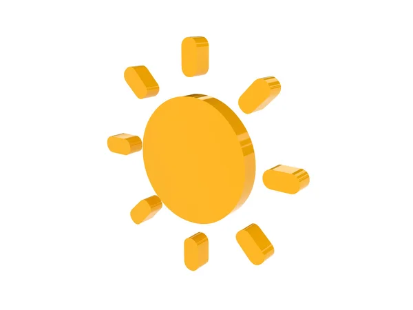 白い背景の上の太陽のアイコン。コンセプト 3 d イラスト. — ストック写真