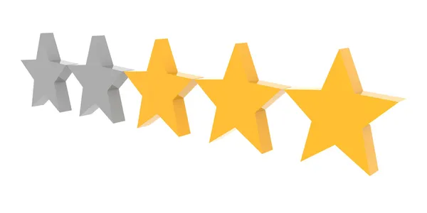 Three stars rating. Concept 3D illustration. — Stock Photo, Image