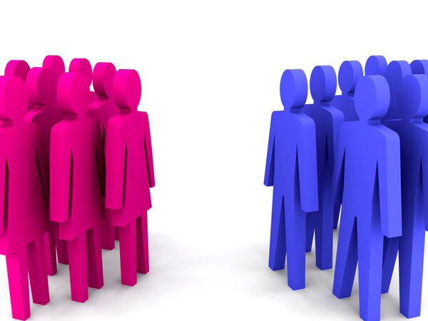 Группами мужчин и женщин. Концепция 3D иллюстрации
.