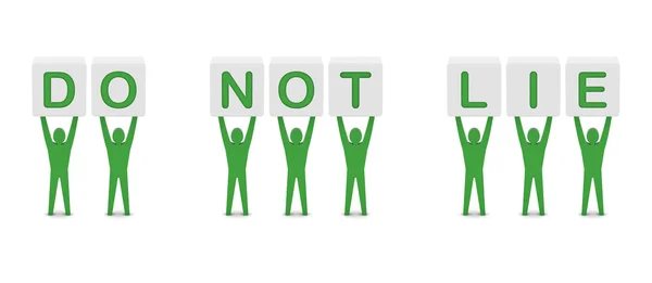 Men holding the phrase do not lie. Concept 3D illustration. — Stock Photo, Image