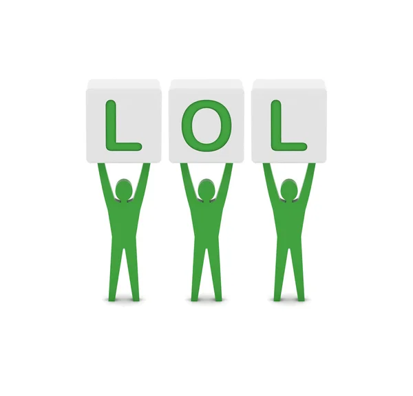 Férfiak a word lol. koncepció 3D-s illusztráció. — Stock Fotó