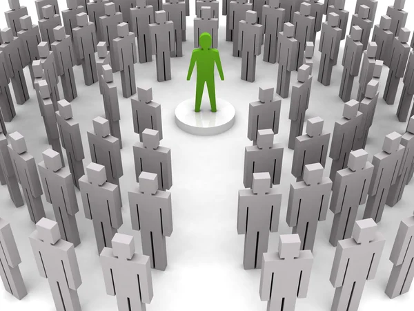 Leader in the crowd. Concept 3D illustration. — Stock Photo, Image