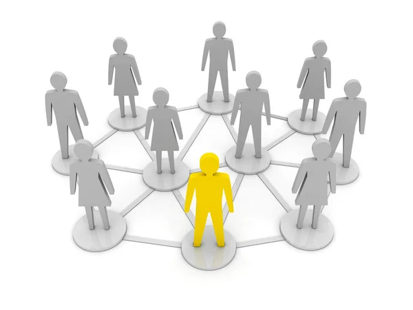 People connections. Unique, leadership. Concept 3D illustration — Stock Photo, Image