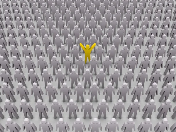 Persona única en la multitud. Concepto Ilustración 3D —  Fotos de Stock