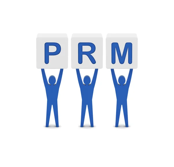 Uomini con la parola PRM.Partner Relationship Management. Concetto Illustrazione 3D . — Foto Stock