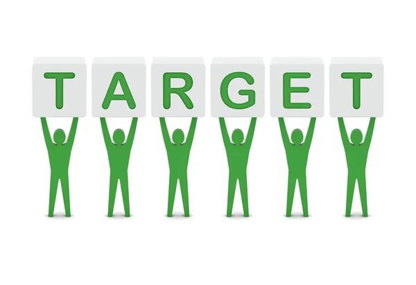 Men holding the word target. Concept 3D illustration. — Stock Photo, Image