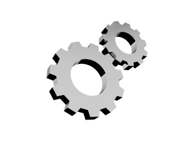 Cogwheels simgesi beyaz arka plan üzerinde. Konsept illüstrasyon.