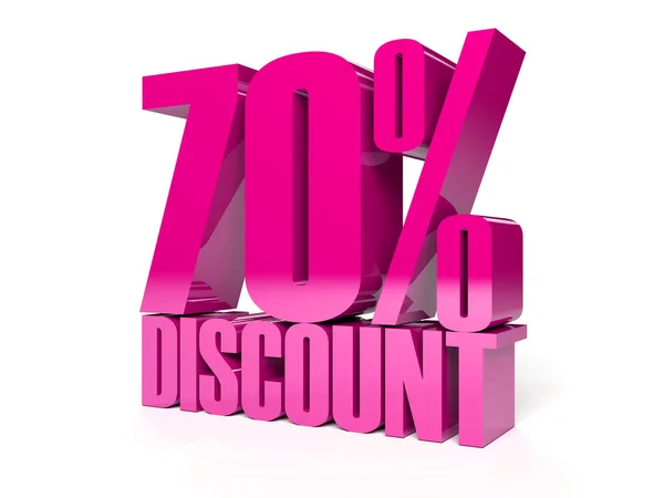 70 percent discount. Pink shiny text. Concept 3D illustration. — Stock Photo, Image