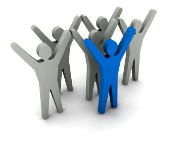 takımın başarısı. liderlik. Konsept illüstrasyon.