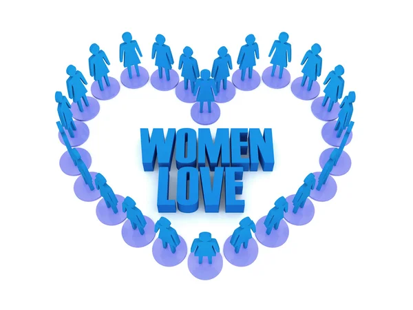 Women love. Concept 3D illustration — Stock Photo, Image