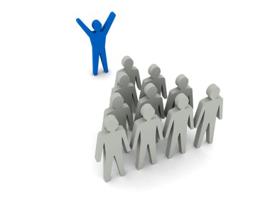 takım lideri. hoparlör, iş gücü. Konsept illüstrasyon.