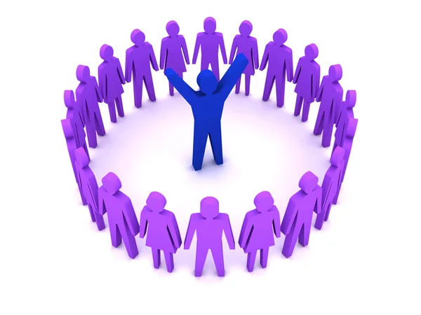 People around leader. Success. Concept 3D illustration. — Stock Photo, Image