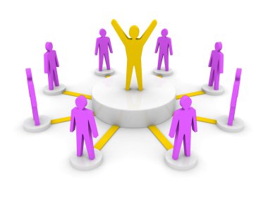 takım lideri. şirketin patronu. ekip çalışması. Konsept illüstrasyon