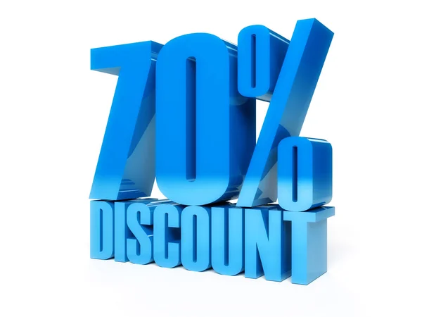 70 percent discount. Blue shiny text. Concept 3D illustration. — Stock Photo, Image