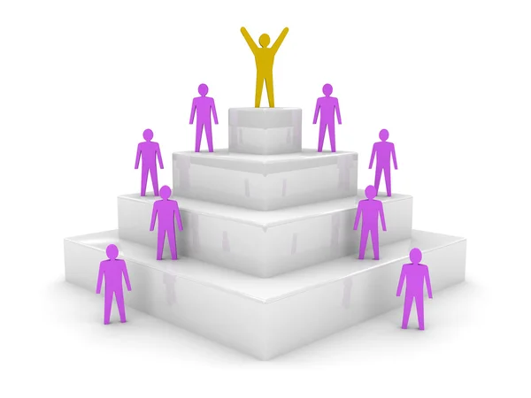 Sociale hiërarchie. leiderschap. concept 3d illustratie. — Stockfoto