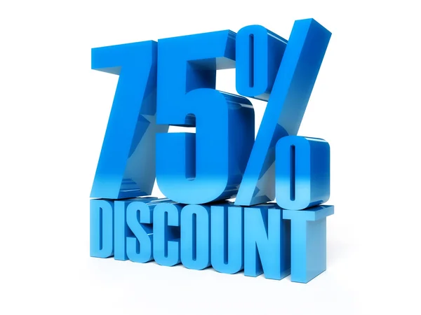 75 percent discount. Blue shiny text. Concept 3D illustration. — Stock Photo, Image