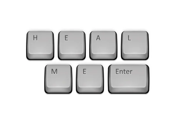 Phrase Heal Me on keyboard and enter key. Vector concept illustr — Stock Vector