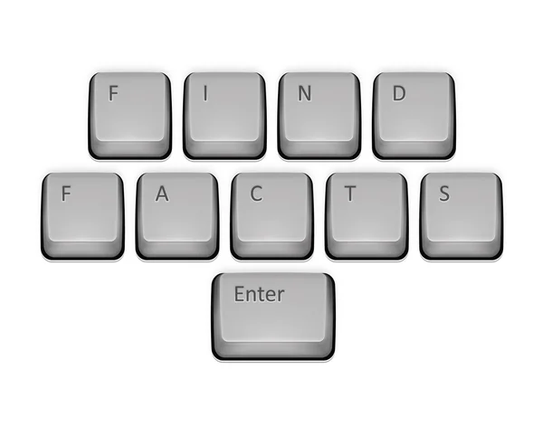 Phrase Trouver des faits sur le clavier et entrez la touche . — Image vectorielle