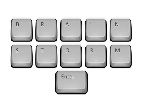 Palabra Brainstorm en el teclado e introduzca la tecla . — Archivo Imágenes Vectoriales