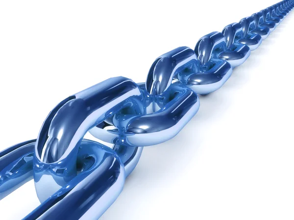 Blue chain over white background. — Stock Photo, Image