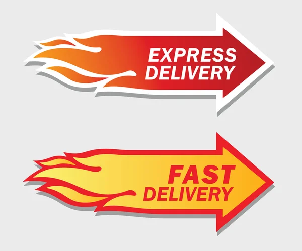 Simboli Express e Fast Delivery . — Vettoriale Stock